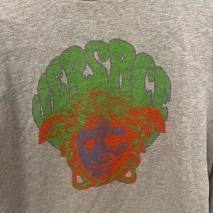Versace Gray Sweatshirt with Medusa Graphic
